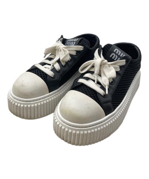 MIU MIU（ミュウミュウ）MIU MIU (ミュウミュウ) メッシュ ローカットスニーカー ブラック サイズ:36の古着・服飾アイテム