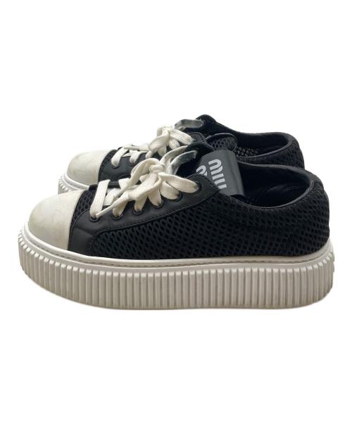 MIU MIU（ミュウミュウ）MIU MIU (ミュウミュウ) メッシュ ローカットスニーカー ブラック サイズ:36の古着・服飾アイテム