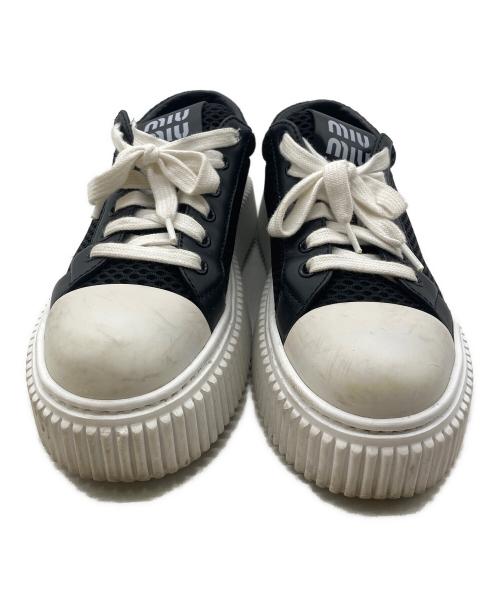 MIU MIU（ミュウミュウ）MIU MIU (ミュウミュウ) メッシュ ローカットスニーカー ブラック サイズ:36の古着・服飾アイテム