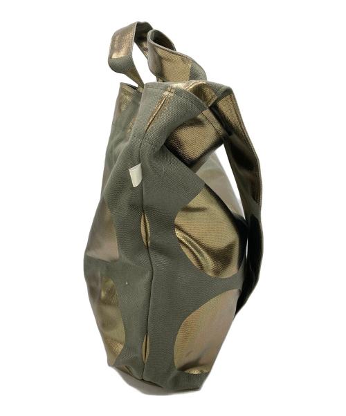 La+h（ラス）La+h (ラス) 8号帆布ラージドットショルダー カーキ×ゴールドの古着・服飾アイテム