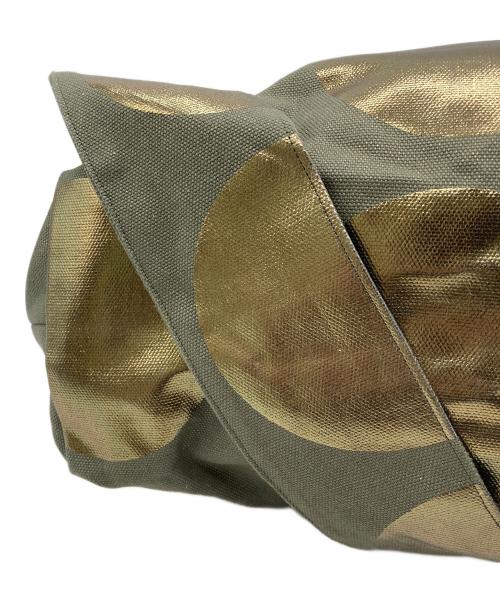 La+h（ラス）La+h (ラス) 8号帆布ラージドットショルダー カーキ×ゴールドの古着・服飾アイテム