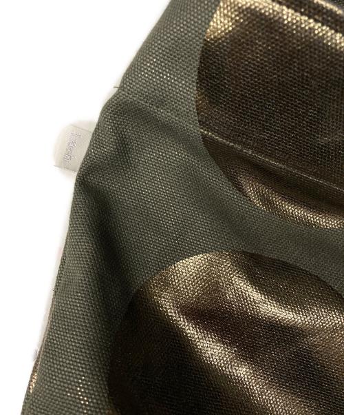 La+h（ラス）La+h (ラス) 8号帆布ラージドットショルダー カーキ×ゴールドの古着・服飾アイテム