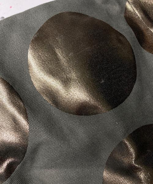 La+h（ラス）La+h (ラス) 8号帆布ラージドットショルダー カーキ×ゴールドの古着・服飾アイテム