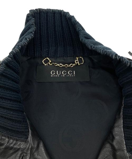 GUCCI（グッチ）GUCCI (グッチ) マドンナボンバーレザーブルゾン/トムフォード期 ブラック サイズ:40の古着・服飾アイテム