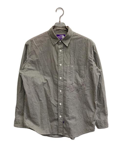THE NORTHFACE PURPLELABEL（ザ・ノースフェイス パープルレーベル）THE NORTHFACE PURPLELABEL (ザ・ノースフェイス パープルレーベル) Regular Collar Gingham Field Shirt グレー×ホワイト サイズ:Mの古着・服飾アイテム