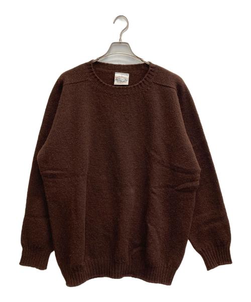 Jamieson's Knitwear（ジャミーソンズニットウェア）Jamieson's Knitwear (ジャミーソンズニットウェア) ウール ニットプルオーバー ブラウン サイズ:50の古着・服飾アイテム