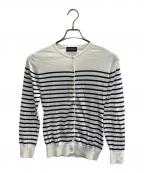 JOHN SMEDLEYジョンスメドレー）の古着「ボーダーカーディガン」｜ホワイト