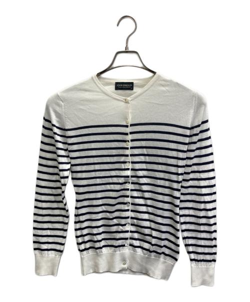 JOHN SMEDLEY（ジョンスメドレー）JOHN SMEDLEY (ジョンスメドレー) ボーダーカーディガン ホワイト サイズ:Sの古着・服飾アイテム