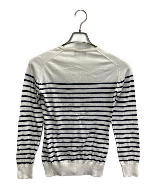 JOHN SMEDLEY（ジョンスメドレー）JOHN SMEDLEY (ジョンスメドレー) ボーダーカーディガン ホワイト サイズ:Sの古着・服飾アイテム