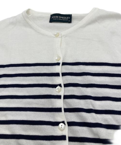 JOHN SMEDLEY（ジョンスメドレー）JOHN SMEDLEY (ジョンスメドレー) ボーダーカーディガン ホワイト サイズ:Sの古着・服飾アイテム