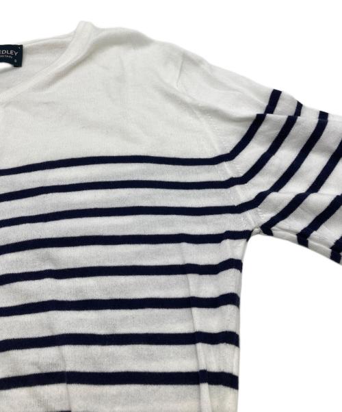 JOHN SMEDLEY（ジョンスメドレー）JOHN SMEDLEY (ジョンスメドレー) ボーダーカーディガン ホワイト サイズ:Sの古着・服飾アイテム