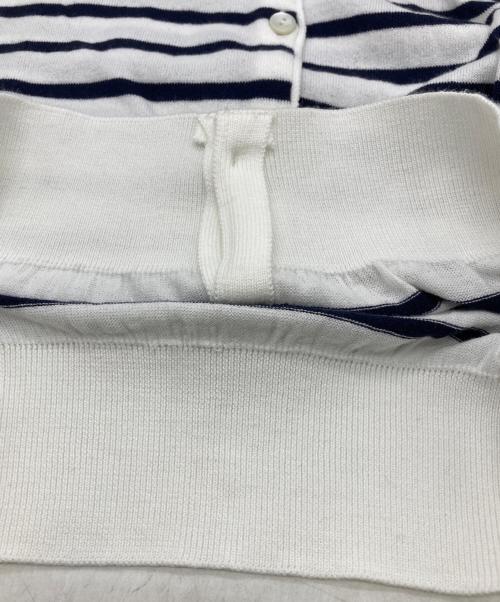 JOHN SMEDLEY（ジョンスメドレー）JOHN SMEDLEY (ジョンスメドレー) ボーダーカーディガン ホワイト サイズ:Sの古着・服飾アイテム