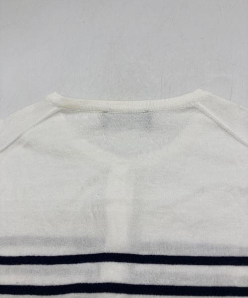 JOHN SMEDLEY（ジョンスメドレー）JOHN SMEDLEY (ジョンスメドレー) ボーダーカーディガン ホワイト サイズ:Sの古着・服飾アイテム