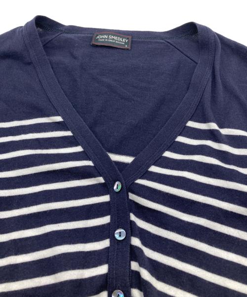 JOHN SMEDLEY（ジョンスメドレー）JOHN SMEDLEY (ジョンスメドレー) ボーダーカーディガン ネイビー サイズ:Sの古着・服飾アイテム