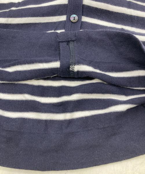 JOHN SMEDLEY（ジョンスメドレー）JOHN SMEDLEY (ジョンスメドレー) ボーダーカーディガン ネイビー サイズ:Sの古着・服飾アイテム