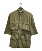 THIRD MAGAZINEサードマガジン）の古着「ウエストシャーリングミリタリージャケット」｜オリーブ
