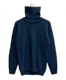 JOHN SMEDLEY（ジョンスメドレー）の古着「アルパカ混タートルネックニット」｜ブルー