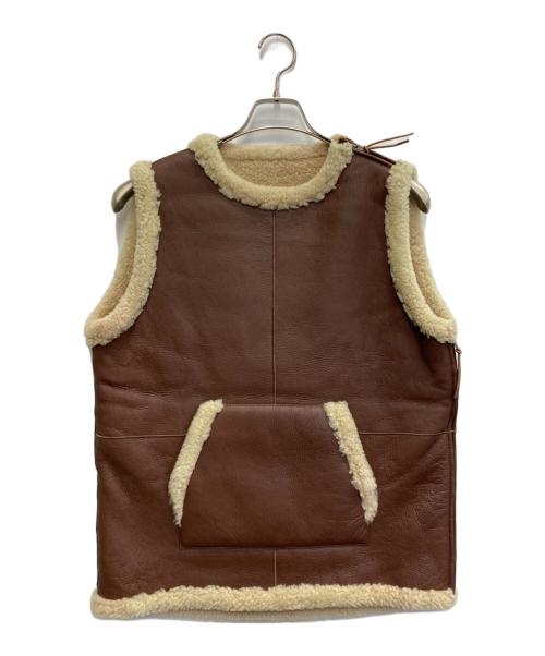 THIRD MAGAZINE（サードマガジン）THIRD MAGAZINE (サードマガジン) ムートンベスト ブラウン サイズ:9の古着・服飾アイテム