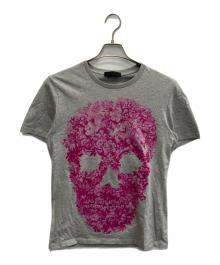 ALEXANDER McQUEEN（アレキサンダーマックイーン）の古着「フラワースカルTシャツ」｜グレー