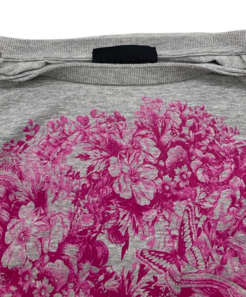 ALEXANDER McQUEEN（アレキサンダーマックイーン）ALEXANDER McQUEEN (アレキサンダーマックイーン) フラワースカルTシャツ グレー サイズ:Mの古着・服飾アイテム