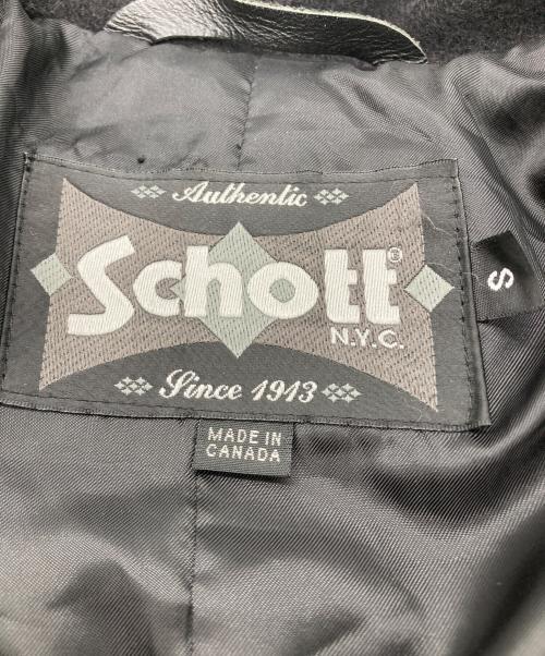 Schott（ショット）Schott (ショット) Pコート ブラック サイズ:Sの古着・服飾アイテム