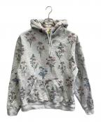 KITHキス）の古着「ボタニカルフローラル柄 プルオーバーパーカー」｜グレー