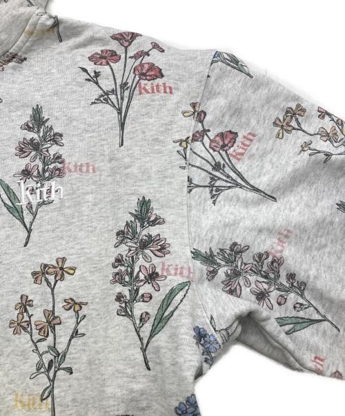 KITH（キス）KITH (キス) ボタニカルフローラル柄 プルオーバーパーカー グレー サイズ:Sの古着・服飾アイテム
