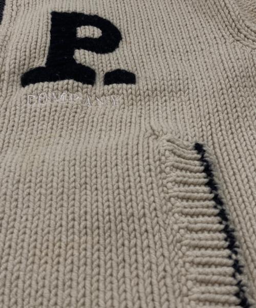 C.P COMPANY（シーピーカンパニー）C.P COMPANY (シーピーカンパニー) C.P ロゴ ドライバーズニット ベージュ サイズ:12/152（実寸サイズ参照）の古着・服飾アイテム