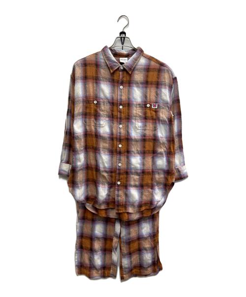 big mac（ビッグマック）BIG MAC (ビッグマック) セットアップ オンブレチェックシャツ ブラウン サイズ:Mの古着・服飾アイテム