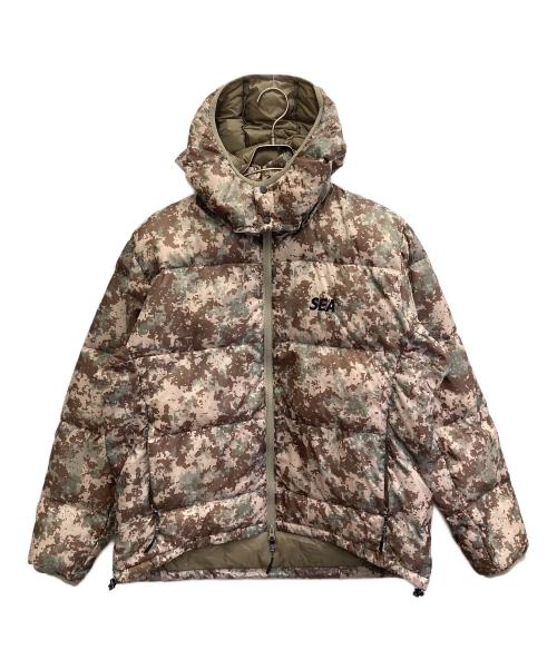 WIND AND SEA（ウィンダンシー）WIND AND SEA (ウィンダンシー) TAION (タイオン) 25FW CAMO HOODED DOWN グリーン×ブラウン サイズ:Lの古着・服飾アイテム