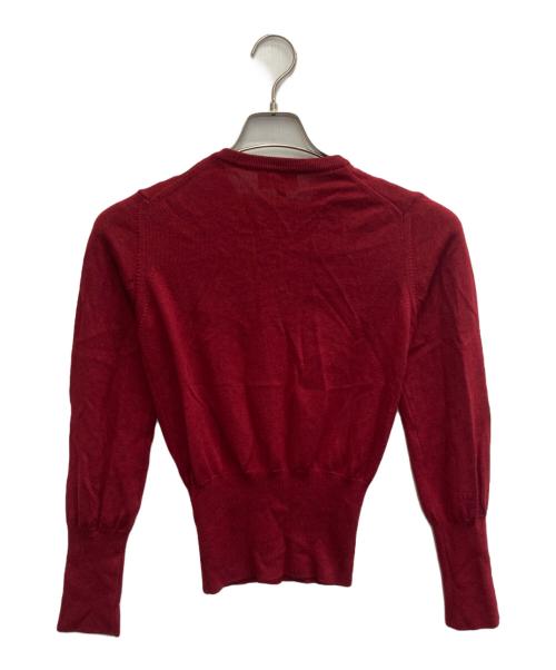 Vivienne Westwood RED LABEL（ヴィヴィアンウエストウッドレッドレーベル）Vivienne Westwood RED LABEL (ヴィヴィアンウエストウッドレッドレーベル) オーブ刺繍 ウールカーディガン レッド サイズ:XSの古着・服飾アイテム