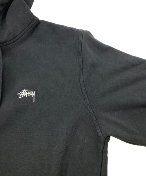 stussy（ステューシー）stussy (ステューシー) ロゴ刺繍 パーカー ブラック サイズ:Mの古着・服飾アイテム