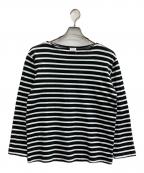 LOOPWHEELERループウィラー）の古着「ボーダーカットソー」｜ネイビー