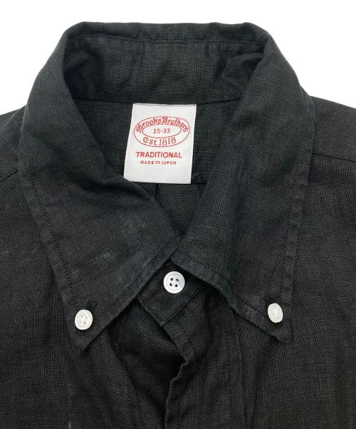BROOKS BROTHERS（ブルックスブラザーズ）BROOKS BROTHERS (ブルックスブラザーズ) IRISH LINEN BD SHIRT リネンシャツ MADE IN JAPAN ブラック サイズ:15-33の古着・服飾アイテム