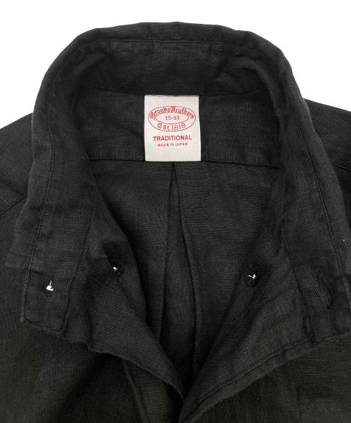 BROOKS BROTHERS（ブルックスブラザーズ）BROOKS BROTHERS (ブルックスブラザーズ) IRISH LINEN BD SHIRT リネンシャツ MADE IN JAPAN ブラック サイズ:15-33の古着・服飾アイテム