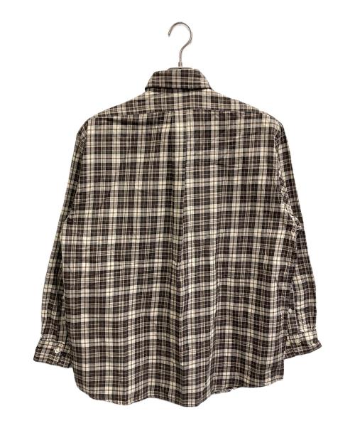 BROOKS BROTHERS（ブルックスブラザーズ）BROOKS BROTHERS (ブルックスブラザーズ) Bshop (ビショップ) 別注 コットンフランネル ポロカラーボタンダウンシャツ ブラウン サイズ:Mの古着・服飾アイテム