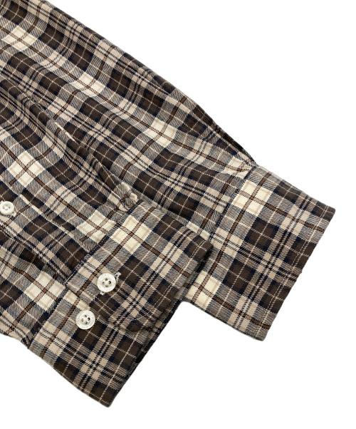 BROOKS BROTHERS（ブルックスブラザーズ）BROOKS BROTHERS (ブルックスブラザーズ) Bshop (ビショップ) 別注 コットンフランネル ポロカラーボタンダウンシャツ ブラウン サイズ:Mの古着・服飾アイテム
