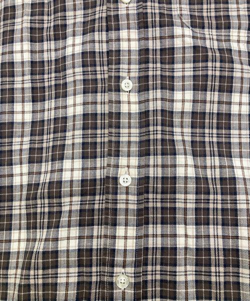 BROOKS BROTHERS（ブルックスブラザーズ）BROOKS BROTHERS (ブルックスブラザーズ) Bshop (ビショップ) 別注 コットンフランネル ポロカラーボタンダウンシャツ ブラウン サイズ:Mの古着・服飾アイテム