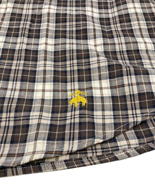 BROOKS BROTHERS（ブルックスブラザーズ）BROOKS BROTHERS (ブルックスブラザーズ) Bshop (ビショップ) 別注 コットンフランネル ポロカラーボタンダウンシャツ ブラウン サイズ:Mの古着・服飾アイテム