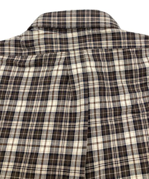 BROOKS BROTHERS（ブルックスブラザーズ）BROOKS BROTHERS (ブルックスブラザーズ) Bshop (ビショップ) 別注 コットンフランネル ポロカラーボタンダウンシャツ ブラウン サイズ:Mの古着・服飾アイテム