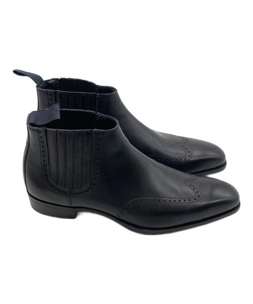 George Cleverley（ジョージクレバリ）George Cleverley (ジョージクレバリ) Fiennes レザーチェルシーブーツ ブラック サイズ:7 1/2の古着・服飾アイテム