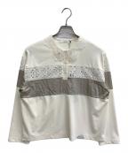 eimee lawエイミーロウ）の古着「レースカラー ポロラガートップス」｜ホワイト