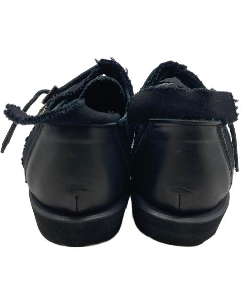 YOHJI YAMAMOTO（ヨウジヤマモト）YOHJI YAMAMOTO (ヨウジヤマモト) CANVAS/LEATHER STRAP SHOES ブラック サイズ:表記無し 約25～25.5の古着・服飾アイテム