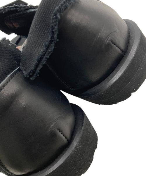 YOHJI YAMAMOTO（ヨウジヤマモト）YOHJI YAMAMOTO (ヨウジヤマモト) CANVAS/LEATHER STRAP SHOES ブラック サイズ:表記無し 約25～25.5の古着・服飾アイテム