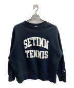 Champion×SETINNチャンピオン×セットイン）の古着「STN TENNIS クルーネック スウェット」｜ブラック