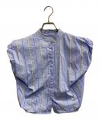 TODAYFULトゥデイフル）の古着「Puffshoulder Compact Shirts」｜スカイブルー