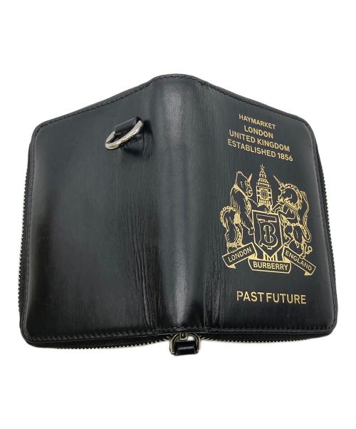 BURBERRY（バーバリー）BURBERRY (バーバリー) Passport Leather Zip Wallet ブラックの古着・服飾アイテム
