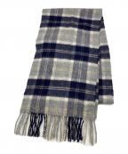 JOHNSTONSジョンストンズ）の古着「カシミヤチェックマフラー」｜ブルー