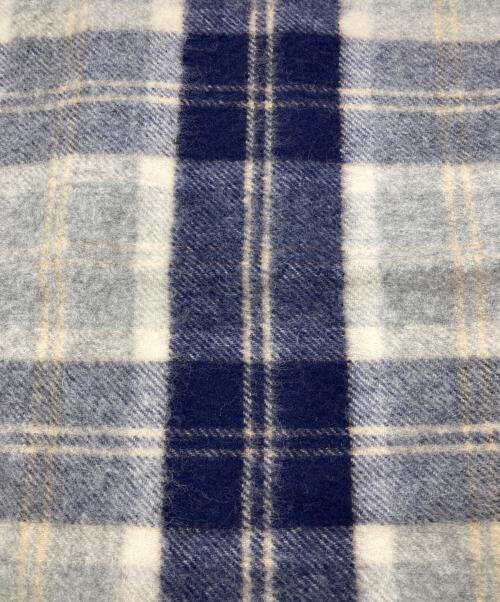 JOHNSTONS（ジョンストンズ）JOHNSTONS (ジョンストンズ) カシミヤチェックマフラー ブルーの古着・服飾アイテム