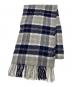 JOHNSTONS（ジョンストンズ）の古着「カシミヤチェックマフラー」｜ブルー